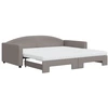 Image de vidaXL Lit de jour extensible avec matelas Taupe 100x200 cm Tissu
