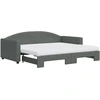 Image de vidaXL Lit de jour extensible avec matelas gris foncé 90x190 cm Tissu