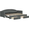 Image de vidaXL Lit de jour extensible avec tiroirs gris foncé 80x200 cm Tissu