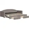 Image de vidaXL Lit de jour extensible avec tiroirs Taupe 80x200 cm Tissu