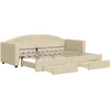 Image de vidaXL Lit de jour extensible avec tiroirs Crème 80x200 cm Tissu