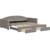 Image de vidaXL Lit de jour extensible avec tiroirs Taupe 100x200 cm Tissu