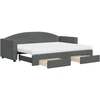 Image de vidaXL Lit de jour extensible avec tiroirs gris foncé 80x200 cm Tissu
