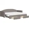 Image de vidaXL Lit de jour extensible avec tiroirs Taupe 80x200 cm Tissu