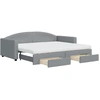 Image de vidaXL Lit de jour extensible avec tiroirs gris clair 90x200 cm Tissu