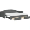 Image de vidaXL Lit de jour extensible avec tiroirs gris foncé 90x200 cm Tissu
