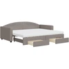 Image de vidaXL Lit de jour extensible avec tiroirs Taupe 90x200 cm Tissu