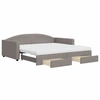 Image de vidaXL Lit de jour extensible avec tiroirs Taupe 100x200 cm Tissu