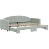 Image de vidaXL Lit de jour extensible gris clair 80x200 cm velours