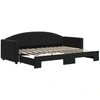Image de vidaXL Lit de jour extensible noir 80x200 cm velours