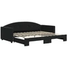 Image de vidaXL Lit de jour extensible noir 90x200 cm velours