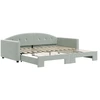 Image de vidaXL Lit de jour extensible gris clair 100x200 cm velours
