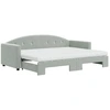 Image de vidaXL Lit de jour extensible avec matelas gris clair 80x200 cm velours
