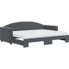 Image de vidaXL Lit de jour extensible avec matelas gris foncé 80x200 cm velours