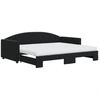 Image de vidaXL Lit de jour extensible avec matelas noir 90x200 cm velours