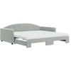 Image de vidaXL Lit de jour extensible avec matelas gris clair 100x200 cm velours