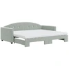 Image de vidaXL Lit de jour extensible avec matelas gris clair 90x190 cm velours