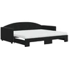 Image de vidaXL Lit de jour extensible avec matelas noir 90x190 cm velours
