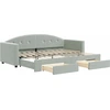 Image de vidaXL Lit de jour extensible avec tiroirs gris clair 80x200 cm velours