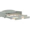Image de vidaXL Lit de jour extensible avec tiroirs gris clair 100x200 cm velours