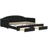 Image de vidaXL Lit de jour extensible avec tiroirs noir 100x200 cm velours