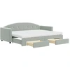 Image de vidaXL Lit de jour extensible avec tiroirs gris clair 80x200 cm velours