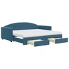Image de vidaXL Lit de jour extensible avec tiroirs bleu 90x200 cm velours