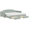 Image de vidaXL Lit de jour extensible avec tiroirs gris clair 90x200 cm velours