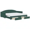 Image de vidaXL Lit de jour extensible avec tiroirs vert foncé 90x200 cm velours
