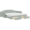 Image de vidaXL Lit de jour extensible avec tiroirs gris clair 100x200 cm velours