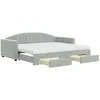 Image de vidaXL Lit de jour extensible avec tiroirs gris clair 90x190 cm velours