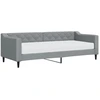 Image de vidaXL Lit de jour avec matelas gris clair 80x200 cm Tissu