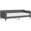 Image de vidaXL Lit de jour avec matelas gris foncé 80x200 cm Tissu