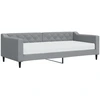 Image de vidaXL Lit de jour avec matelas gris clair 90x200 cm Tissu