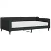 Image de vidaXL Lit de jour avec matelas Noir 100x200 cm Tissu