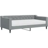 Image de vidaXL Lit de jour avec matelas gris clair 90x190 cm Tissu