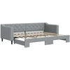 Image de vidaXL Lit de jour extensible gris clair 80x200 cm Tissu