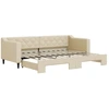 Image de vidaXL Lit de jour extensible Crème 80x200 cm Tissu