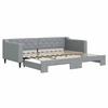 Image de vidaXL Lit de jour extensible gris clair 90x200 cm Tissu