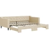 Image de vidaXL Lit de jour extensible Crème 90x200 cm Tissu