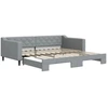 Image de vidaXL Lit de jour extensible gris clair 100x200 cm Tissu