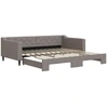 Image de vidaXL Lit de jour extensible Taupe 100x200 cm Tissu