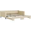 Image de vidaXL Lit de jour extensible Crème 100x200 cm Tissu