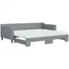 Image de vidaXL Lit de jour extensible avec matelas gris clair 90x200 cm Tissu