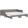 Image de vidaXL Lit de jour extensible avec matelas Taupe 90x200 cm Tissu