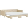 Image de vidaXL Lit de jour extensible avec matelas Crème 90x200 cm Tissu