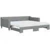 Image de vidaXL Lit de jour extensible avec matelas gris clair 100x200 cm Tissu