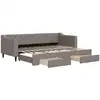 Image de vidaXL Lit de jour extensible avec tiroirs Taupe 80x200 cm Tissu