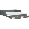 Image de vidaXL Lit de jour extensible avec tiroirs gris foncé 100x200 cm Tissu