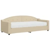 Image de vidaXL Lit de jour avec matelas Crème 80x200 cm Tissu